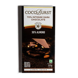 70% Intense Dark Chocolate || 30% Roasted Almonds