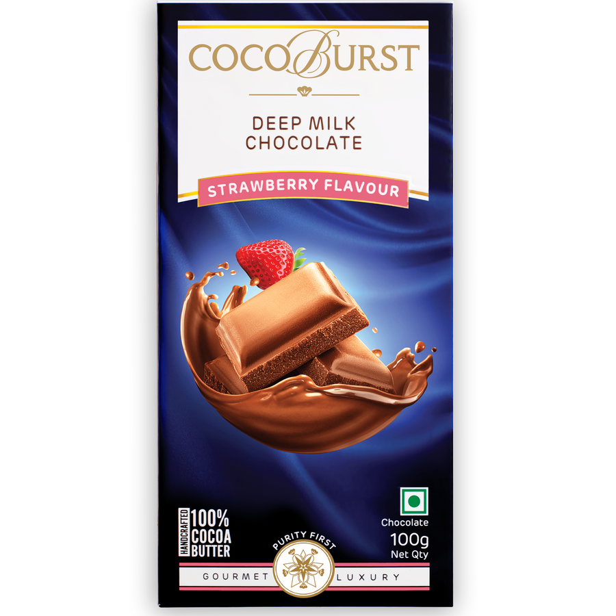 Deep Milk Chocolate Strawberry Flavour -  100g/200g