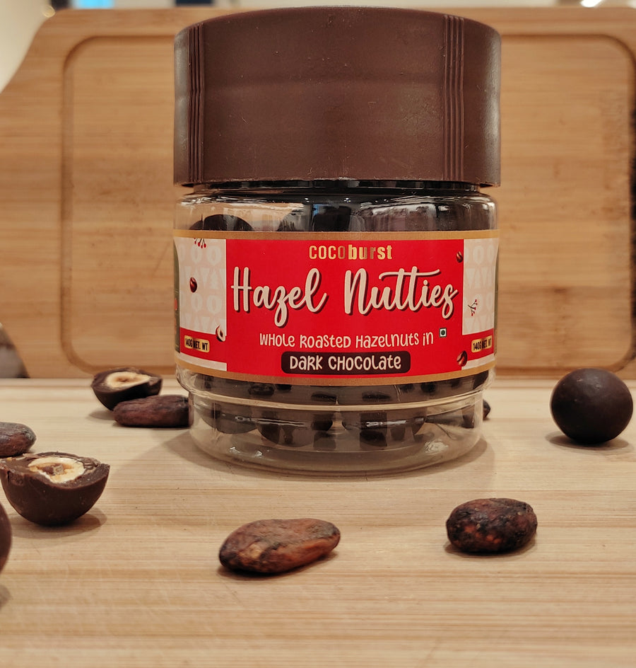 Hazel Nutties - Whole Roasted Hazelnuts In Dark Chocolate