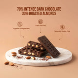 70% Intense Dark Chocolate || 30% Roasted Almonds
