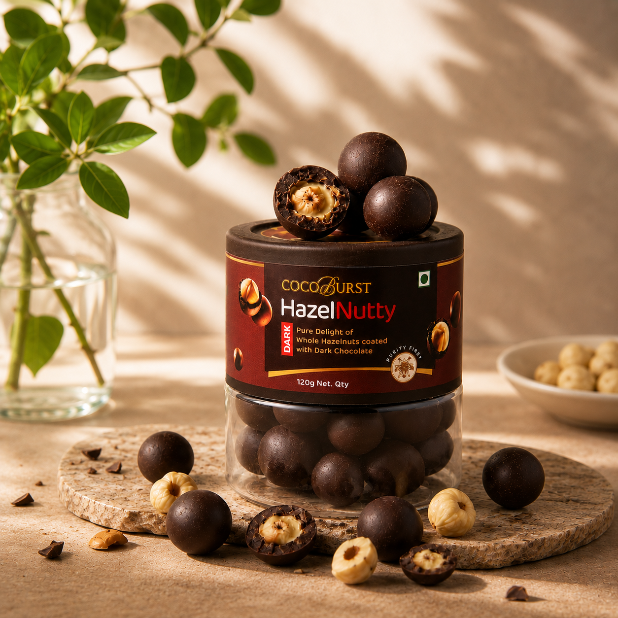Dark Chocolate Covered Hazelnuts | Whole Roasted Hazelnuts in 80