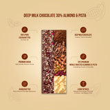 Deep Milk Chocolate || 30% Almond & Pista