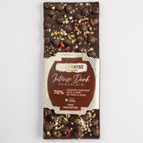 70% Intense Dark Chocolate 30% Hazelnut & Pista - 100g/200g