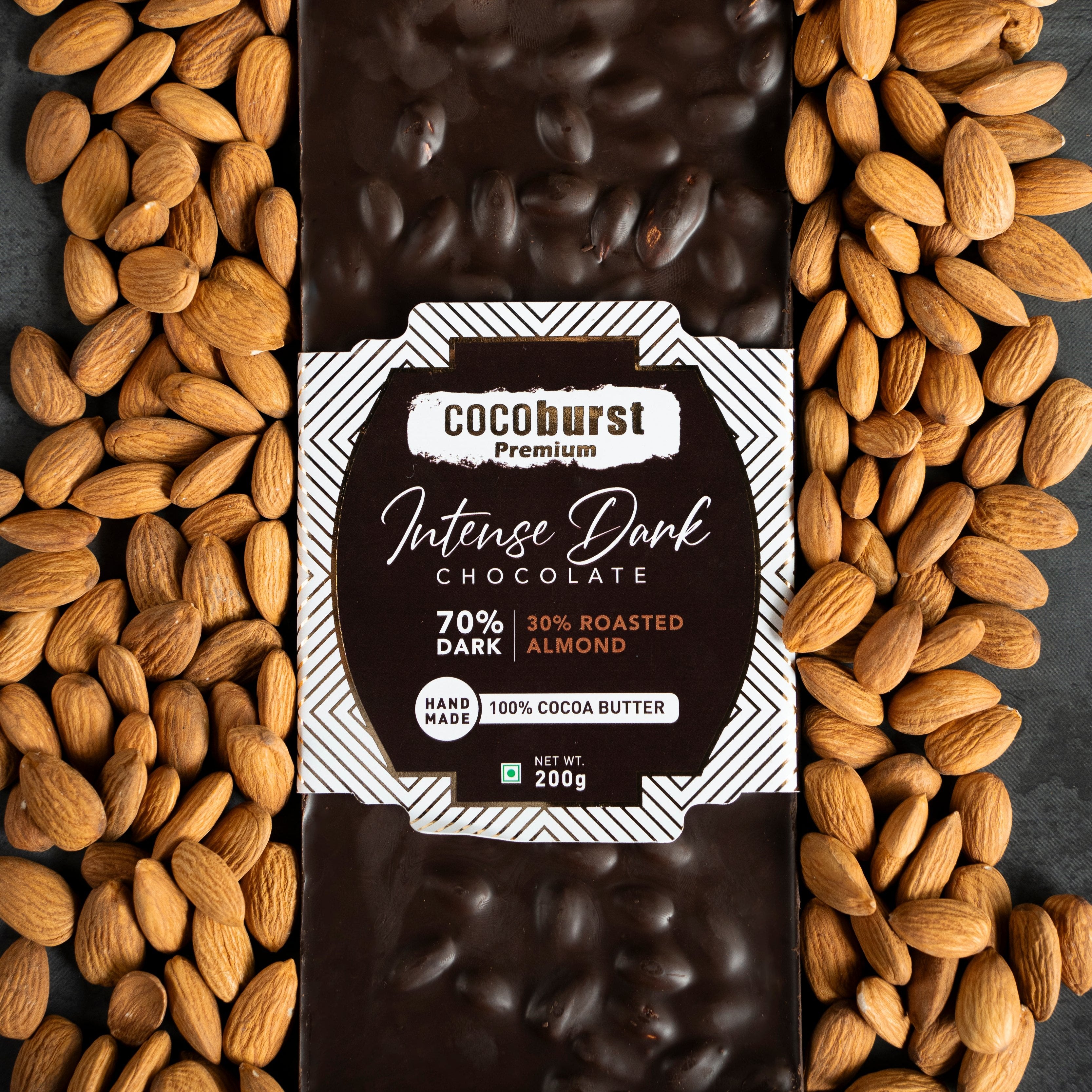 70% Intense Dark Chocolate 30% Almonds - 100g/200g