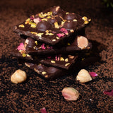 70% Intense Dark Chocolate 30% Hazelnut & Pista - 50g/100g/200g