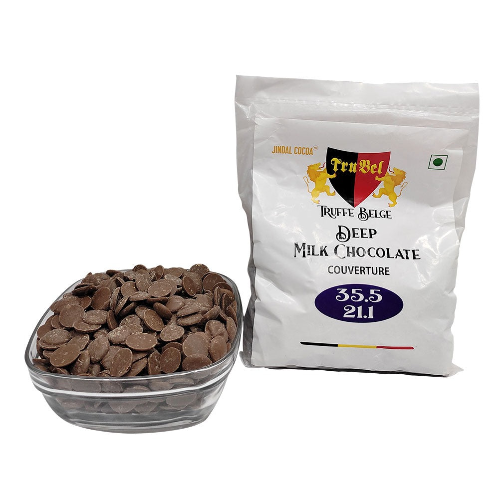 Jindal Buttons Deep Milk Chocolate Couverture Buttons || 35.5% Cocoa, 21.1% Milk Soli ...