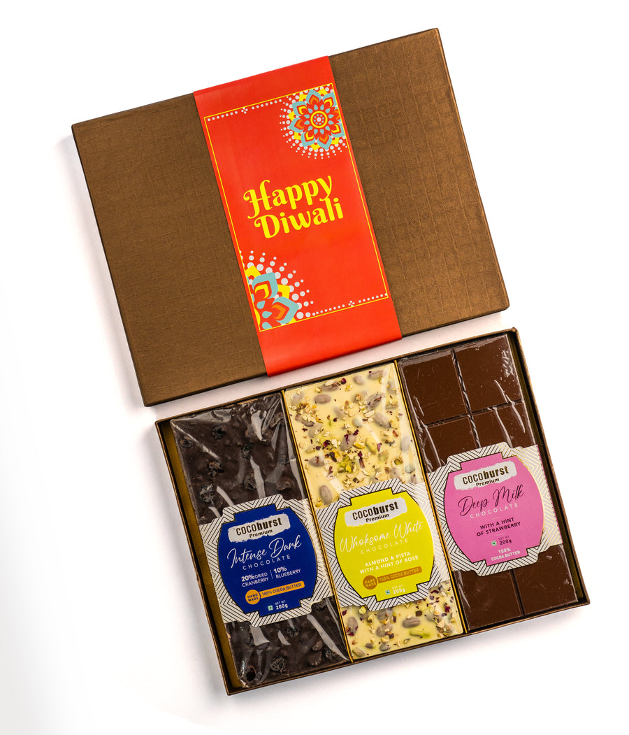 Delicious Gourmet chocolates, made with Cocoa butter, 200gm  (Pack of 3)