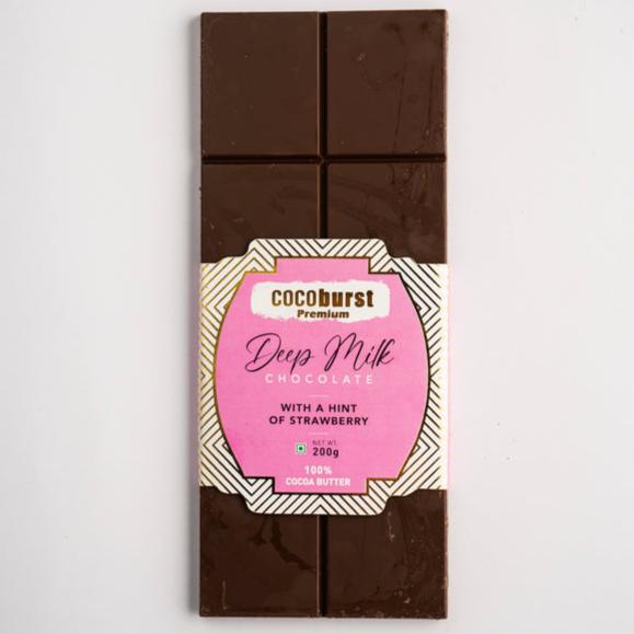 Deep Milk Chocolate Strawberry Flavour -  50g/100g/200g